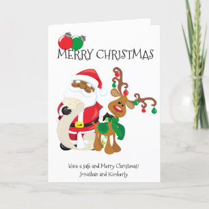 Cartes Pour Fêtes Annuelles Noël des rennes d'Afrique et d'Amérique