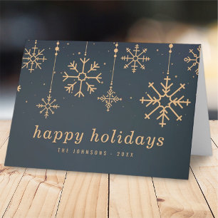 Cartes Pour Fêtes Annuelles Noël des snowflics d'hiver modernes