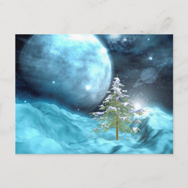 Cartes Pour Fêtes Annuelles Noël d'espace extra-atmosphérique (Devant)