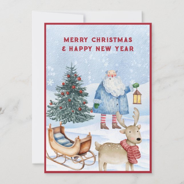 Cartes Pour Fêtes Annuelles Noël d'hiver  (Devant)