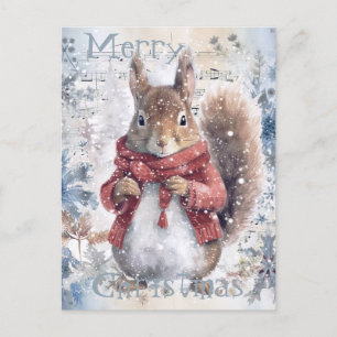 Cartes Pour Fêtes Annuelles Noël d'hiver de l'écureuil