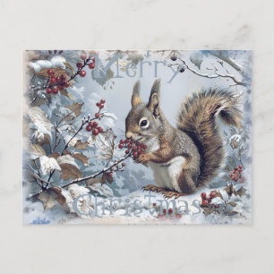 Cartes Pour Fêtes Annuelles Noël d'hiver de l'écureuil