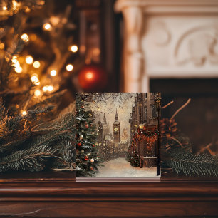 Cartes Pour Fêtes Annuelles Noël d'hiver de Londres victorienne