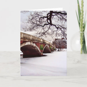 Cartes Pour Fêtes Annuelles Noël d'hiver sur la rivière Charles Boston
