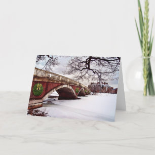 Cartes Pour Fêtes Annuelles Noël d'hiver sur la rivière Charles Boston