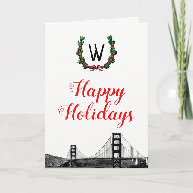 Cartes Pour Fêtes Annuelles Noël d'horizon de San Francisco bonnes fêtes (Devant)