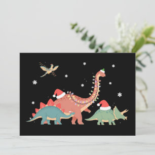 Cartes Pour Fêtes Annuelles Noël dinosaure Amateur de dinosaures Xmas