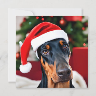 Cartes Pour Fêtes Annuelles Noël Doberman