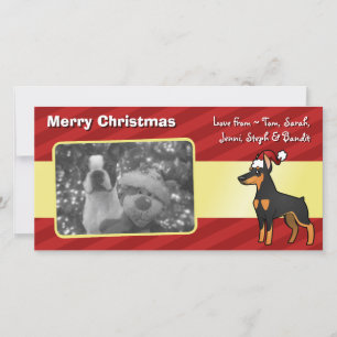Cartes Pour Fêtes Annuelles Noël Doberman Pinscher (oreilles pointues)
