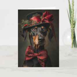 Cartes Pour Fêtes Annuelles Noël Doberman victorien