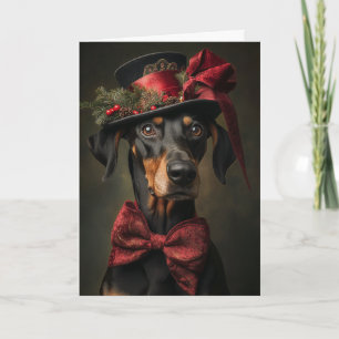 Cartes Pour Fêtes Annuelles Noël Doberman victorien
