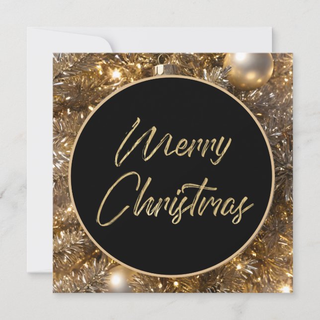 Cartes Pour Fêtes Annuelles Noël d'or (Devant)