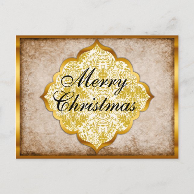 Cartes Pour Fêtes Annuelles Noël d'or (Devant)