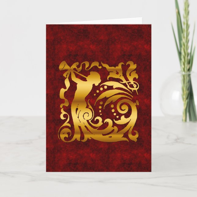 Cartes Pour Fêtes Annuelles Noël doré décoratif (Devant)