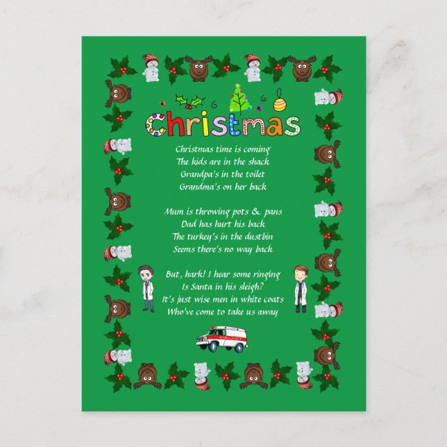 Cartes Pour Fêtes Annuelles Noël drôle (Devant)