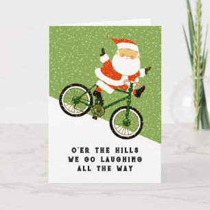 Cartes Pour Fêtes Annuelles Noël drôle cycliste