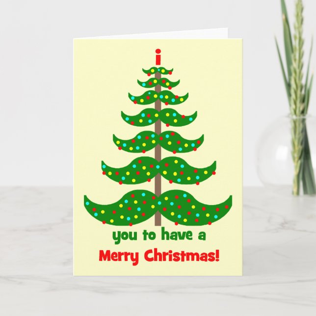 Cartes Pour Fêtes Annuelles Noël drôle de la moustache (Devant)