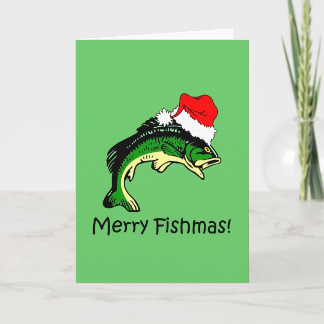 Cartes Pour Fêtes Annuelles Noël drôle de pêche (Devant)