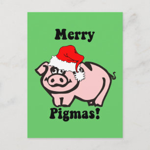 Cartes Pour Fêtes Annuelles Noël drôle de porc