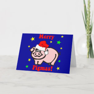 Cartes Pour Fêtes Annuelles Noël drôle de porc