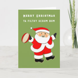 Cartes Pour Fêtes Annuelles Noël drôle de rugby