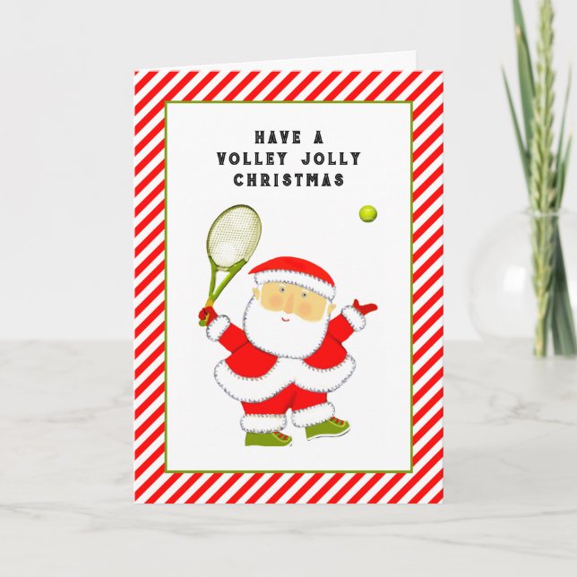 Cartes Pour Fêtes Annuelles Noël drôle de tennis (Devant)