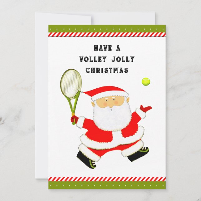 Cartes Pour Fêtes Annuelles Noël drôle de tennis (Devant)