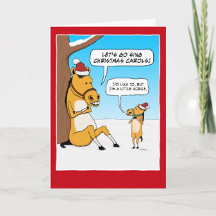 Cartes Pour Fêtes Annuelles Noël drôle du petit cheval