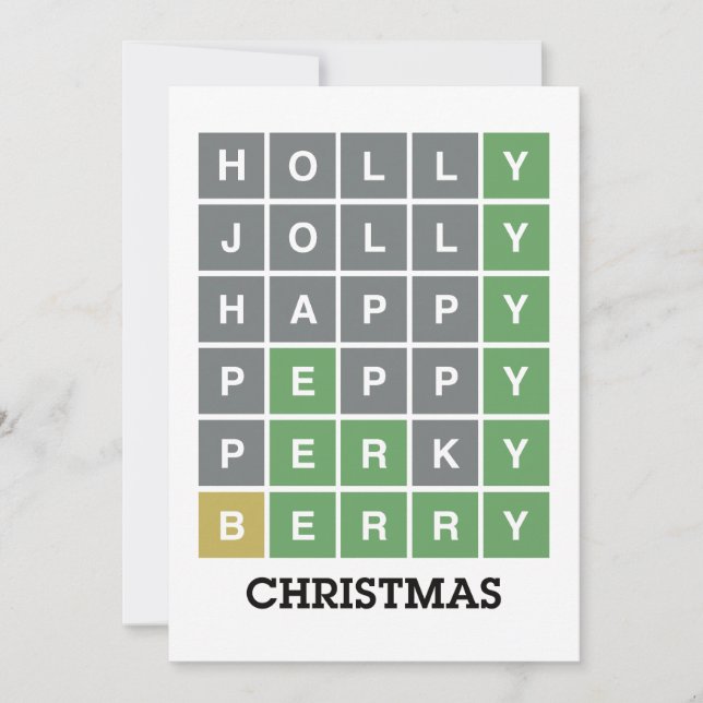 Cartes Pour Fêtes Annuelles Noël drôle Wordle (Devant)