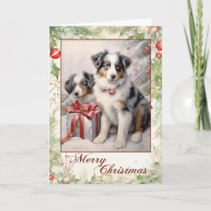 Cartes Pour Fêtes Annuelles Noël du berger australien