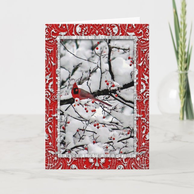 Cartes Pour Fêtes Annuelles Noël du cardinal 6153 (Devant)