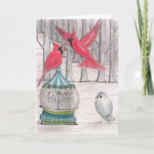 Cartes Pour Fêtes Annuelles Noël du cardinal rouge