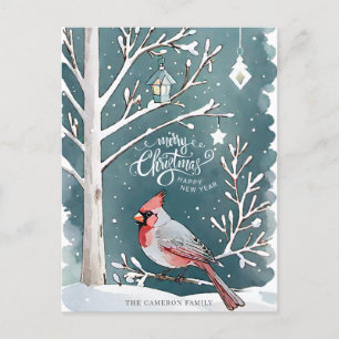 Cartes Pour Fêtes Annuelles Noël du Cardinal Rouge Snowy Winter Paysage