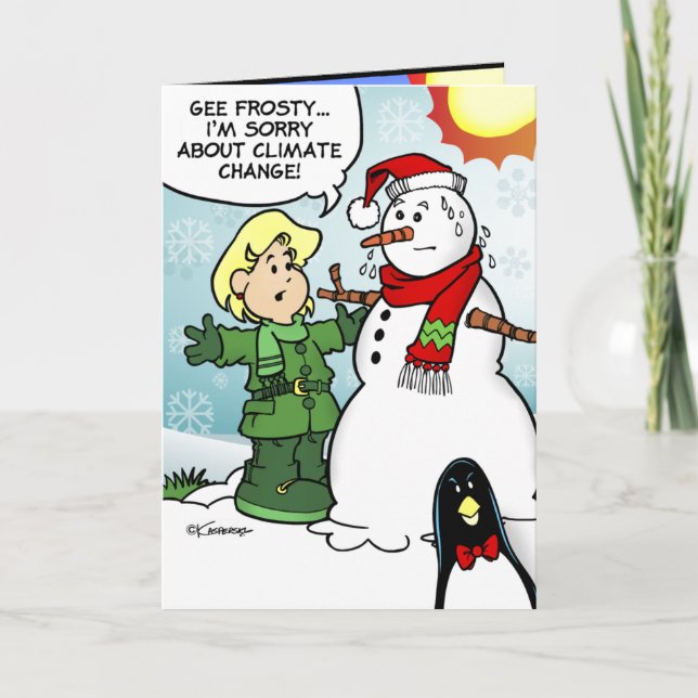 Cartes Pour Fêtes Annuelles Noël du changement climatique (Devant)