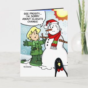 Cartes Pour Fêtes Annuelles Noël du changement climatique