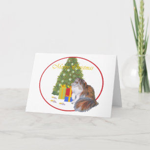 Cartes Pour Fêtes Annuelles Noël du chat de Calico Persian