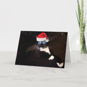 Cartes Pour Fêtes Annuelles Noël Du Chat Et De La Guitare cool