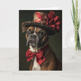 Cartes Pour Fêtes Annuelles Noël du chien de boxe victorien