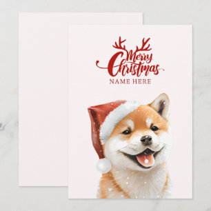 Cartes Pour Fêtes Annuelles Noël du chien de Shiba inu
