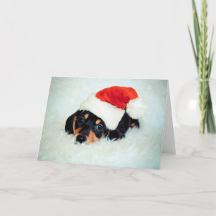 Cartes Pour Fêtes Annuelles Noël du chiot Dachshund