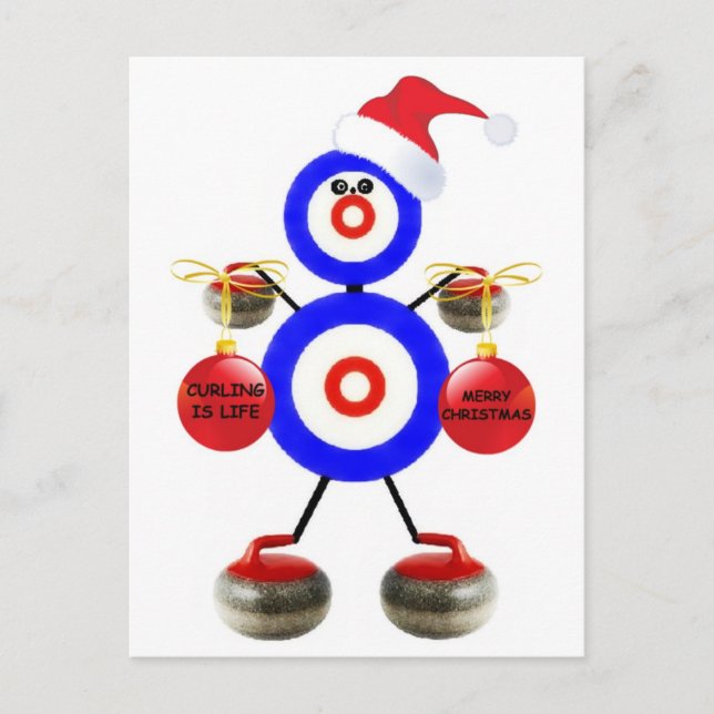Cartes Pour Fêtes Annuelles Noël du curling (Devant)