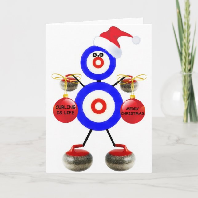Cartes Pour Fêtes Annuelles Noël du curling (Devant)