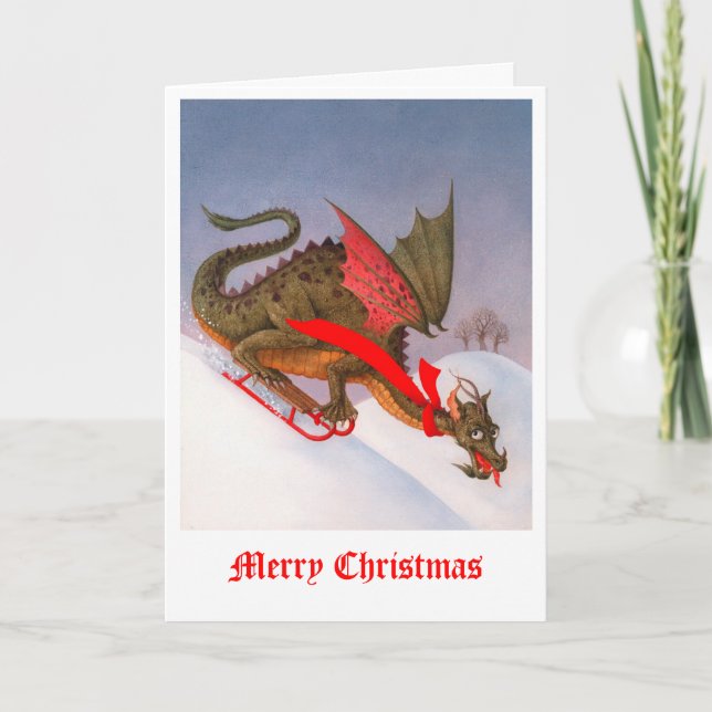 Cartes Pour Fêtes Annuelles Noël du dragon dormant (Devant)