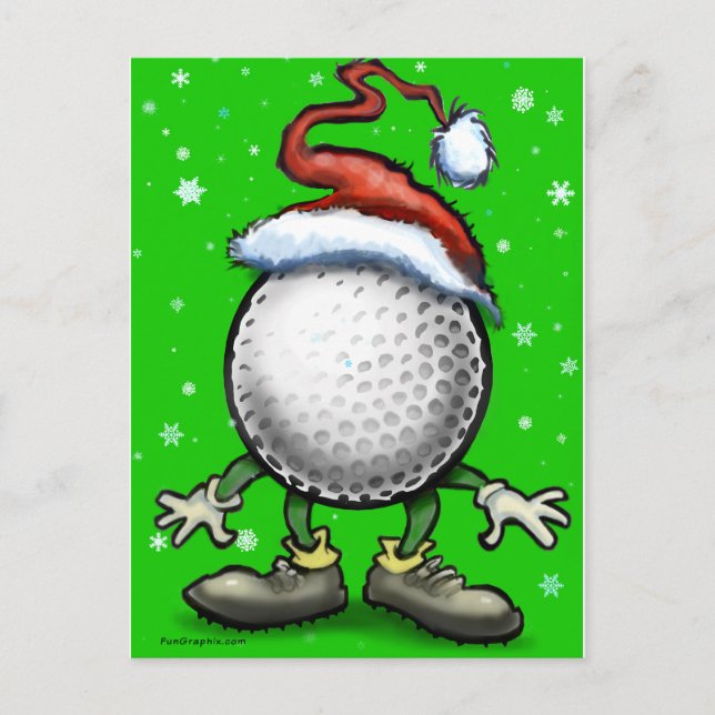 Cartes Pour Fêtes Annuelles Noël du golf (Devant)