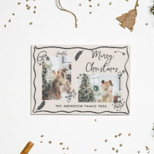 Cartes Pour Fêtes Annuelles Noël du gribouillage photo