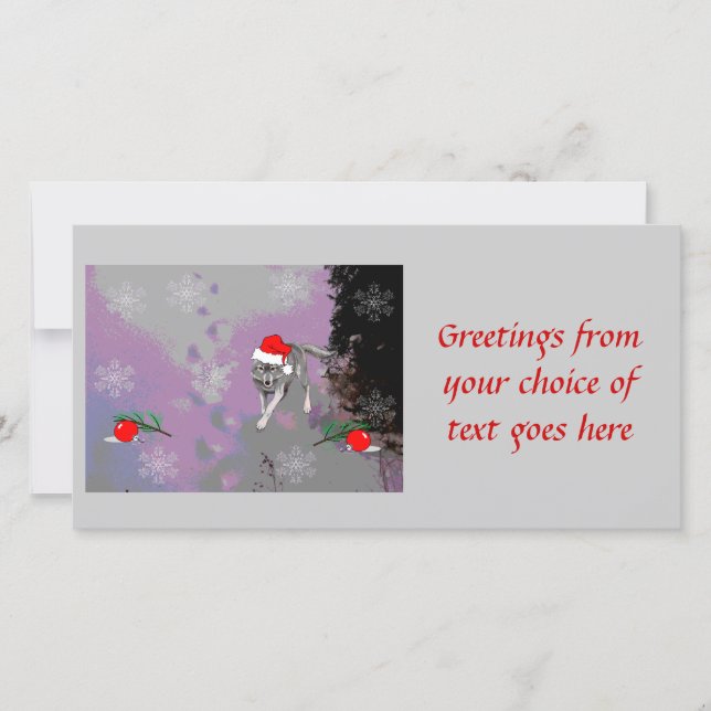 Cartes Pour Fêtes Annuelles Noël du loup (Devant)