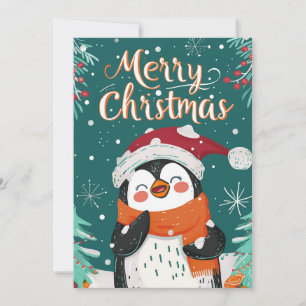 Cartes Pour Fêtes Annuelles Noël du mignon pingouin