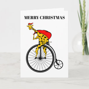 Cartes Pour Fêtes Annuelles Noël du Père Noël de la Girafe