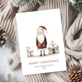 Cartes Pour Fêtes Annuelles Noël du Père Noël minimaliste