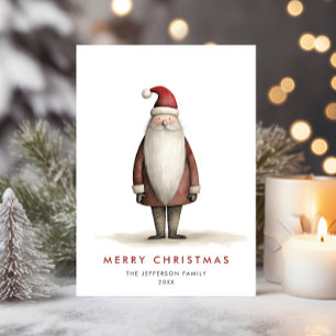 Cartes Pour Fêtes Annuelles Noël du Père Noël minimaliste